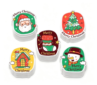 Autocollants de Noël personnalisés découpés à la forme, en vinyle imperméable et amovibles, pour emballage cadeau, cartes de vœux, impression d'autocollants de fêtes