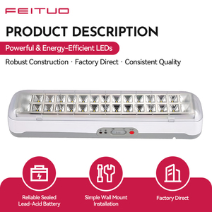 Lampes d'urgence personnalisées en usine, à LED rechargeables sur batterie, panneaux de signalisation de sécurité double face, adaptées aux hôtels - Product Image 3
