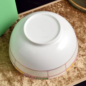 Bol à salade en porcelaine européenne moderne de haute qualité, écologique, 8 pouces, avec fleur rose, vaisselle de mariage - Product Image 4