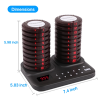 Système de téléavertisseur sans fil pour restaurant Client Waiter Calling Beeper Pager Buzzer Vibration For Restaurant Cafe Beac