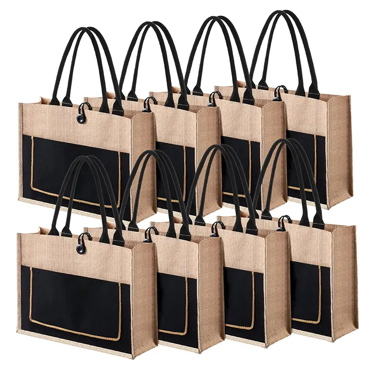 Высококачественная 2024 модная оптовая продажа дешевая водонепроницаемая многоразовая маленькая пляжная сумка из Мешковины Джутовая сумка с пользовательским логотипом