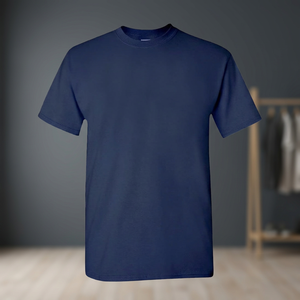 T-shirt Premium Bleu Marine Col Rond Manches Courtes Uni 100% Coton Respirant Coupe Classique Décontracté Homme Motif Quotidien - Product Image 3