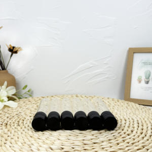 Hot Sale Custom Size clear Glass <b>test</b> <b>Tube</b> with Black Screw Cap for goods - Product Image 4