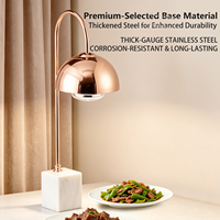 Lampe chauffante pour aliments AIRUISI, équipement de restauration, buffet, restaurant, hôtel, élégante lampe chauffante électrique argentée avec base en marbre
