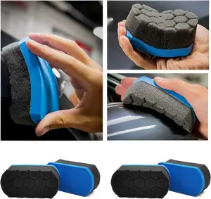 Superior bantalan aplikator mobil bersinar/bersinar dalam mobil beroda mudah digenggam, spons busa pembersih dengan saus otomatis