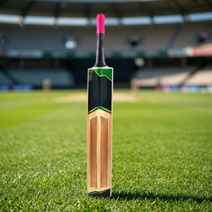 Batte de cricket en bois moderne JNA Group avec poignée rose, design de lame vert-noir, ambidextre, durable, taille personnalisée pour le cricket - Product Image 5