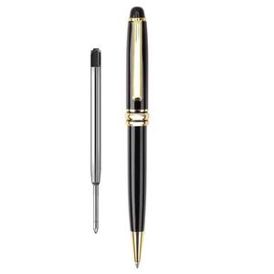 Gloss Piano Black Gold & Silver Trim Twist Cap Metal Roller <b>Pen</b>, Classic Torpedo Executive Rotating Signature <b>Pen</b> Custom Logo - Product Image 2
