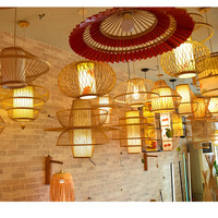 Lampe suspendue minimaliste en bambou et rotin Lampe suspendue en osier Lustres modernes et lampes suspendues