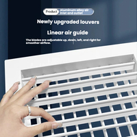 Grille d'aération à lamelles réglables en aluminium monocouche, grille d'alimentation et de retour d'air pour climatiseur central avec filtre