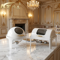 Réchauds alimentaires professionnels en acier inoxydable 9L, ensemble de plats de maintien au chaud pour buffet, équipement de restauration pour fêtes et événements, à alcool, écoénergétique