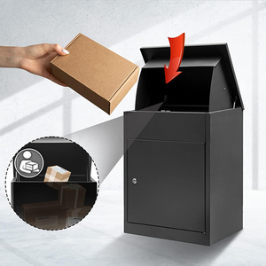 JH-Mech Anti Theft Outdoor Smart <strong>Mailbox</strong> Metal Parcel Rustproof Modern Galvanized Steel Wall Mount Parcel <strong>Mailbox</strong>