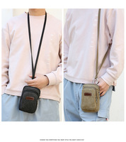 Sac bandoulière rétro en toile de haute qualité pour homme avec logo personnalisé, pochette messager pour téléphone portable
