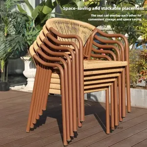 Di lusso all'aperto tessuto in legno massiccio tavolo e sedie impilabili bar all'aperto tavoli e sedie - Product Image 3