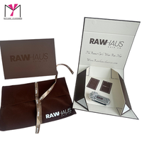 Ensemble de boîtes à perruques réutilisables en carton fantaisie avec revêtement UV doré, logo personnalisé, design écologique
