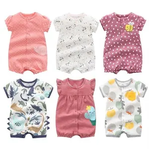Promotion Summer Unisex 100% Cotton Mix Types Short Sleeves Infant Toddler Boys Girls Jumpsuit Romper New Born Baby Clothing Set