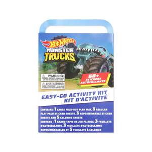 Kit d'activités autocollantes Monster Truck pour enfants, tapis de jeu pliable, autocollants <span class=keywords><strong>repositionnables</strong></span> et pages à colorier, jouet d'activités de voyage - Product Image 1