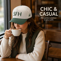 Casquette de baseball brodée bicolore à 5 panneaux en coton avec fermeture snapback, logo personnalisé, casquette décontractée pour le sport