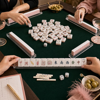 Ensemble de Mahjong Américain Thème Luxe, Tuiles Artistiques en Acrylique Triple Couche, Cadeau Premium pour la Journée de la Femme et les Goûters