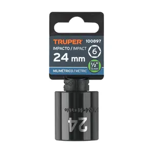 BOX 6 Douille à chocs 24 mm, 6 points, entraînement 1/2 po, TRUPER - Product Image 4