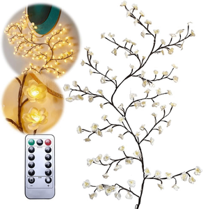 Nouvelles lumières LED blanches en forme de fleurs de pêche, de cerisiers et de vignes de saule pour la décoration murale de Noël avec des branches d'arbre - Product Image 3