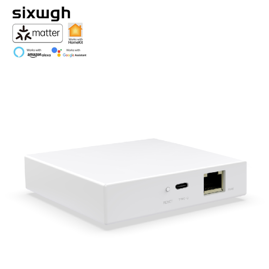 SIXWGH Tuya Matter Thread Wired Gateway Zigbee Smart Home Hub Type C LAN Remote Control for Apple Google Alexa HomeKit Smartlif