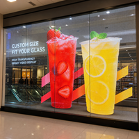 Écran LED transparent sur mesure pour affichage publicitaire sur mur de verre de centre commercial