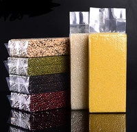 Sac à fond carré transparent en LDPE de 1kg étanche à l'humidité et à 8 côtés pour l'emballage d'aliments pour céréales et briques de riz