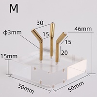 S M L Base acrylique bras en laiton géode minéraux pierre présentoir chevalet support poli transparent Perspex métal Agate sphère à collectionner Rack