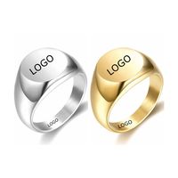 Maßgefertigte OEM Einzigartige Einfache Minimalistische Design Blanko Schlichte Edelstahl Damen Herren Siegelringe als Geschenk Mode Kann mit Eigenem Logo Versehen Werden