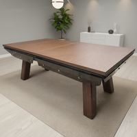 Table de billard moderne populaire en verre ardoise, table de billard en verre de 8 pieds avec plateau en ardoise, table de snooker en verre trempé et ardoise
