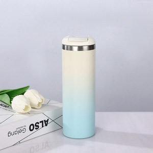 Stainless Steel Insulated <b>Mug</b> 304 Gradient Design <b>Large</b> Capacity Portable For Back To School Eco Friendly Gift - Product Image 1