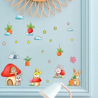 Autocollants muraux décoratifs en PVC autocollants imperméables, style minimaliste, petits animaux, pour la décoration intérieure, vente en gros transfrontalière