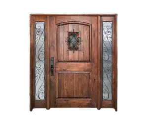 Puertas pivotantes de madera maciza de nuevo diseño LongTai
