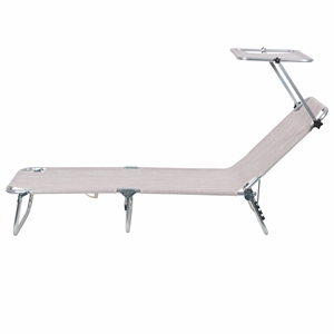 Lit de plage VIESTE/parasol en aluminium/polyester écru mélange - Product Image 2