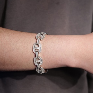 สร้อยคอและกำไลข้อมือฮิปฮอปประดับเพชรซิคอนคุณภาพสูง ฝังด้วยมืออย่างประณีต ระดับความยากสูง ขายในราคาถูก - Product Image 6