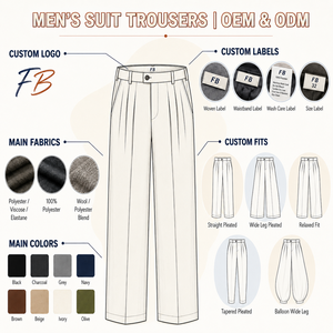 <span class=keywords><strong>Pantaloni</strong></span> da Uomo Personalizzati a Gamba Larga e Dritta, Neri con Pieghe, Vestibilità Comoda, Etichetta Privata OEM - Product Image 3
