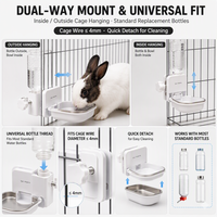 Fontaine à eau pour animaux de compagnie avec filtre durable facile à nettoyer, distributeur d'eau pour lapins et autres petits animaux