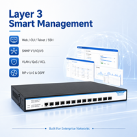 12 Port 10G SFP+ L3 Managed Switch dengan VLAN QoS ACL SNMP ERPS OSPF Rak-mount