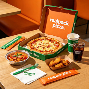 Cajas de Pizza Impresas Personalizadas, Caja de Embalaje de Pizza de Papel Corrugado de Grado Alimenticio con Logotipo para Comida para Llevar de Restaurantes - Product Image 3