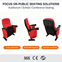 Vente directe du fabricant, sièges de cinéma modernes en tissu, dossier en plastique, structure métallique, chaises d'auditorium pour théâtre.