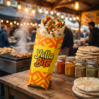 Boîte alimentaire empilable pour camion de restauration, conteneur de repas peu encombrant, emballage en papier kraft pour restaurants mobiles