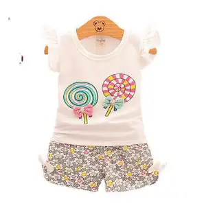 Hot-selling girls in summer, girls, children's clothes girls 0-4 years old lollipop and nodes set