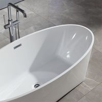 Baignoires en acrylique pour maison mobile, ovales modernes, autoportantes, avec robinet inclus, drain intégré, pour salle de bain intérieure, hôtel, villa, écologiques