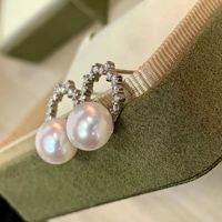 Pendientes de Plata de Ley 925 con Perlas Blancas Akoya de 6-6.5mm, Redondas, Grado AAAA, Certificadas por Terceros, Accesorio de Belleza Luminoso