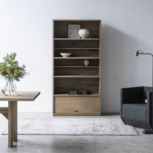 Modern Design Eco-Friendly Storage Cabinet Oak <b>Solid</b> <b>Wood</b> High Wall-mounted Living Room & Bedroom Study Side <b>Bookcase</b> - Product Image 4
