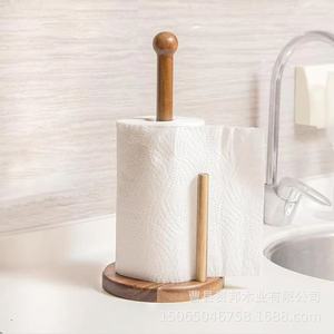 Solid Wood <b>Kitchen</b> <b>Paper</b> Towel Holder Natural Color Multi Function For <b>Kitchen</b> Storage - Product Image 3