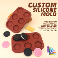 Nouvel ensemble de moules en silicone écologiques à motifs pour la pâtisserie à domicile, pour la cuisson de pâtisseries, de chocolats et de gâteaux