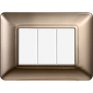 Interruptor de Pared Gloca de 3 Vías, Plástico, Bronce y Acero, Resistente para Uso Doméstico - Product Image 4