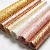 Rouleau de cuir synthétique gaufré en silicone à effet dentelle métallique multicolore pour la fabrication de sacs à main, pochettes et chaussures, finition brillante
