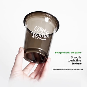 Vaso Desechable Redondo de PET Negro con Logotipo Personalizado, Origen Guangdong, con Tapa Samurai, para Bebidas Frías, Café Americano y Té con Leche - Product Image 5